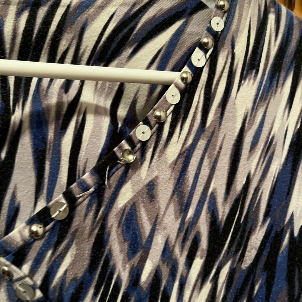 Ruby Rd. Black and White Patterned Blouse - Picture 2 of 4